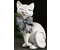 Фигура полистоун «Кот с бантом сидит», 23*15 см, белый