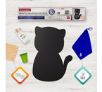 Доска на холодильник магнитно-меловая с набором аксессуаров Brauberg, 30×40 см, Pussy Cat