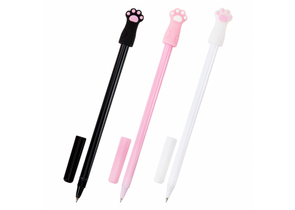 Ручка шариковая Funster Acryl Mix с топпером, Cat Paws, корпус ассорти, стержень синий