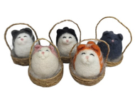 Сувенир из шерсти «Котошарик в корзине» (Ковтун И.В.)