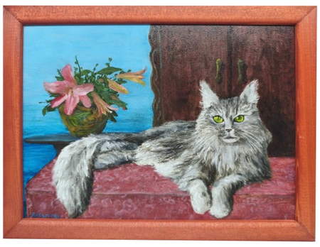 Картина «Кот» №2604 (Джонс А.С.), 17*24 см, холст, масло