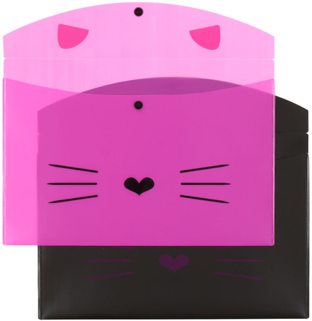 Набор папок-конвертов пластиковых на кнопке А4 №1School, 2 шт., толщина пластика 0,18 мм, Kitty, ассорти Набор папок-конвертов пластиковых на кнопке А4 №1School, 2 шт., толщина пластика 0,18 мм, Kitty, ассорти