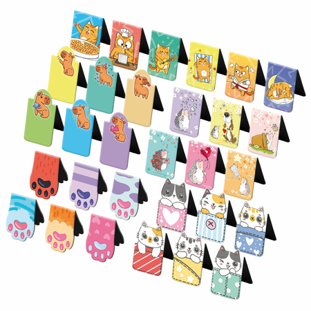 Закладки для книг магнитные Funster, 6 шт., 35*25 мм, «Яркий микс», ассорти