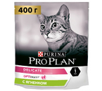 Корм сухой Purina Pro Plan Delicate Optidigest (для кошек с чувствительным пищеварением), 400 г, «Ягненок»