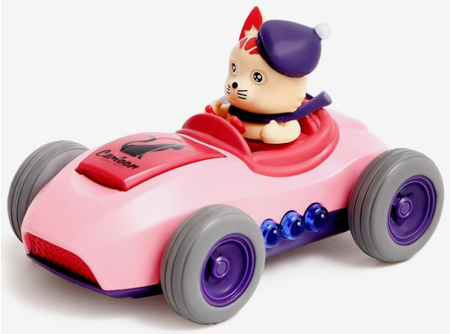 Машинка металлическая с кошкой Sima-Land, масштаб 1:36, розовая