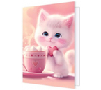 Открытка поздравительная «Мир открыток», 115×85 мм, двойная, «Котик с какао»