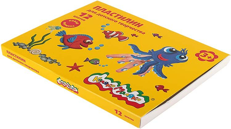 Пластилин «Каляка-Маляка», 12 цветов, 180 г, со стекoй Пластилин «Каляка-Маляка», 12 цветов, 180 г, со стекoй