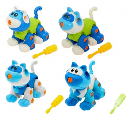 Конструктор винтовой «Кошечка», 43 детали, цвета деталей конструктора - ассорти