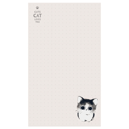 Блок бумаги для заметок Meshu, 100*170 мм, 1 блок*50 л., проклеенный, Cute Cats