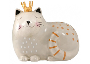 Копилка керамическая «Спящая серая кошка в короне», 11,6×7,4×10,3 см