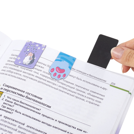 Закладки для книг магнитные Funster, 6 шт., 35*25 мм, «Зверята», ассорти