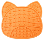 Коврик лизательный для животных силиконовый Triol, 180×165×8 мм, «Кот», оранжевый