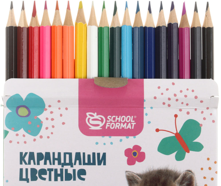 Карандаши цветные «Пушистые котята», 18 цветов, длина 175 мм