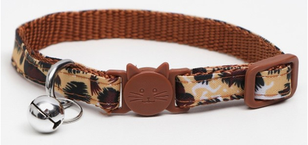 Ошейник кошачий с пряжкой в форме кошки, 26*1 см, бежевый Ошейник кошачий с пряжкой в форме кошки, 26*1 см, бежевый
