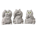 Набор фигурок гипсовых «Три кота: ничего не вижу, не слышу, не говорю», 7 см, серый