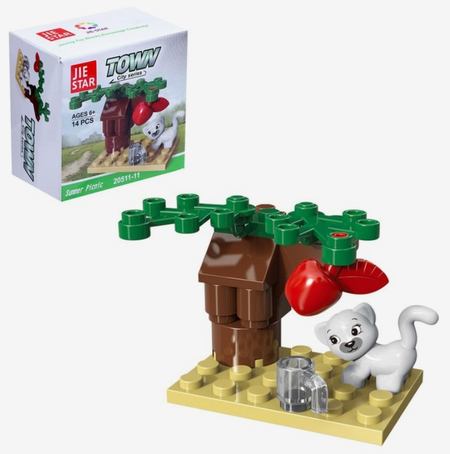 Конструктор блочный Sima-Land, 14 деталей, «Кошечка под деревом» Конструктор блочный Sima-Land, 14 деталей, «Кошечка под деревом»