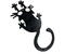 Магнит деревянный «Котик висящий» (Марданов А.А.), размер ~17*8 см, черный резной, ассорти