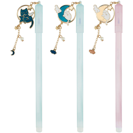 Ручка гелевая Meshu «Пиши-Стирай» с топпером, Grace Cats, корпус ассорти, стержень синий Ручка гелевая Meshu «Пиши-Стирай» с топпером, Grace Cats, корпус ассорти, стержень синий