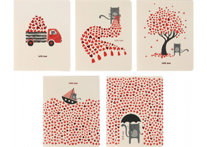 Тетрадь общая А5, 48 л. на скобе «Сердечки», 160×202 мм, клетка, ассорти Тетрадь общая А5, 48 л. на скобе «Сердечки», 160×202 мм, клетка, ассорти