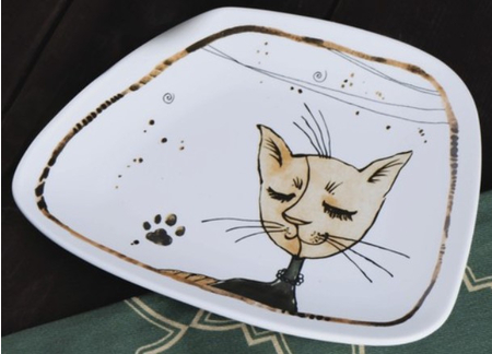 Блюдо сервировочное фарфоровое «Коты-аристократы», 16*13,5*1,8 см Блюдо сервировочное фарфоровое «Коты-аристократы», 16*13,5*1,8 см