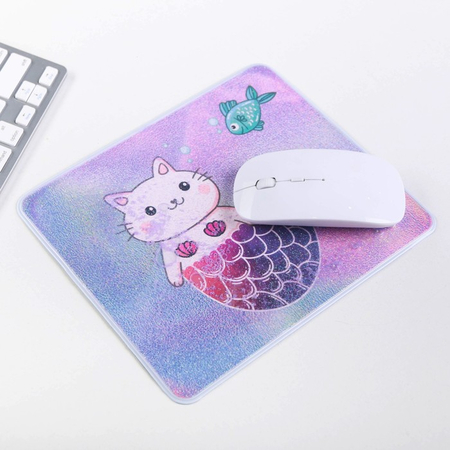 Коврик для мыши Sima-Land, 22*19 см, «Кот» (с блестками) Коврик для мыши Sima-Land, 22*19 см, «Кот» (с блестками)