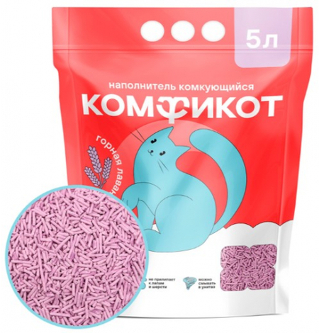 Наполнитель комкующийся «Комфикот» Tofu, 5 л (2,3 кг), «Лаванда» Наполнитель комкующийся «Комфикот» Tofu, 5 л (2,3 кг), «Лаванда»