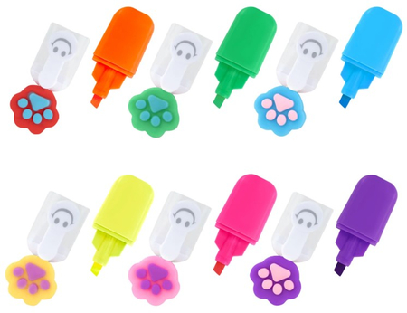 Набор маркеров-текстовыделителей Funster «Лапки», 6 цветов, неон, с топперами Набор маркеров-текстовыделителей Funster «Лапки», 6 цветов, неон, с топперами