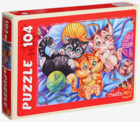 Пазлы Sima-Land, 104 элемента, «Забавные котики №2»