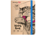 Скетчбук-блокнот на резинке Brauberg Art Classic «Это Кот»