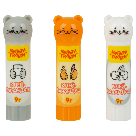 Клей-карандаш «Мульти-Пульти», 9 г, «Котики», ассорти Клей-карандаш «Мульти-Пульти», 9 г, «Котики», ассорти
