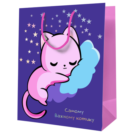 Пакет подарочный Meshu, 11*14*6,5 см, «Самому важному котику»