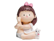 Сувенир полистоун «Малышка с белым котиком - йога»