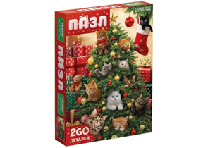 Пазлы детские Sima-Land, 23,7×30 см, 260 элементов, «Новогодние котики», 8+