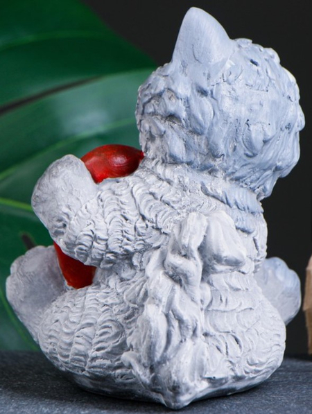 Фигура гипсовая «Котик с сердцем. Я тебя люблю», 13*10*11 см, серый Фигура гипсовая «Котик с сердцем. Я тебя люблю», 13*10*11 см, серый