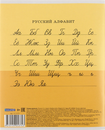 Тетрадь школьная А5, 12 л. на скобе «Улыбка кота», 163*203 мм, линия, ассорти