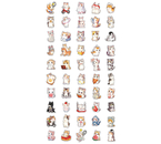 Набор наклеек ПВХ Meshu, 5×3 см, 50 шт., Funny Cats, ассорти