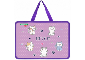 Папка для тетрадей Brauberg Kids Wide с ручками, 325×230×100 мм, Playing Kittens