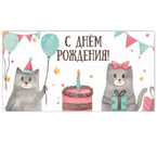 Открытка-конверт для денег «Стильная открытка», 165×85 мм, «С днем рождения!»