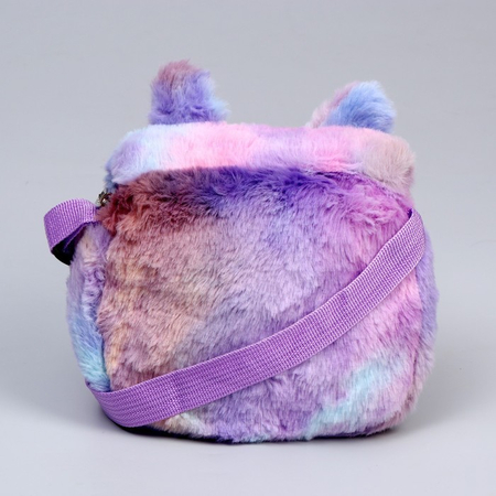 Сумочка меховая детская Sima-Land, 15*13*3 см, «Радужный котик»