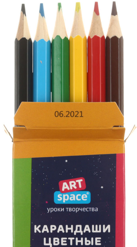 Карандаши цветные ArtSpace «Космонавты», 6 цветов, длина 175 мм