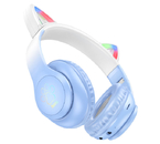 Наушники беспроводные Hoco W42 Cat Ears, Crystal Blue Наушники беспроводные Hoco W42 Cat Ears, Crystal Blue