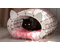 Конструктор-домик для кошки Ewa, 480*362*456 мм, 152 элемента, чёрый каркас — белый мех