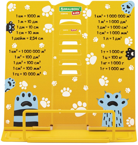 Подставка для книг металлическая фигурная Brauberg Kids, 150*150 мм, «Лапки»