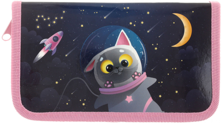 Пенал однокамерный SchoolFormat (большой), 190*115 мм, Space Cat Пенал однокамерный SchoolFormat (большой), 190*115 мм, Space Cat