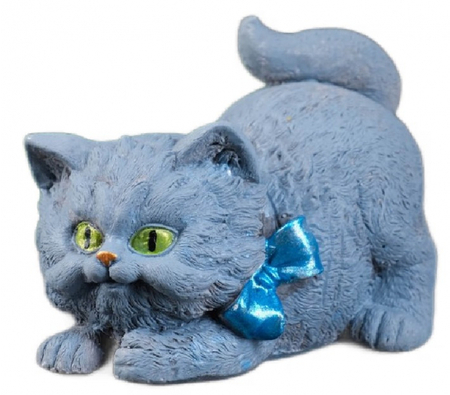 Фигура гипсовая «Котенок с бантом», 12*8*8 см
