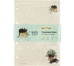 Сменный блок для тетради на кольцах Meshu, 80 л., клетка, Black Cats, желтый