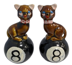 Набор солонка и перечница «8» (керамика коричневая), 2 предмета, коричневая керамика