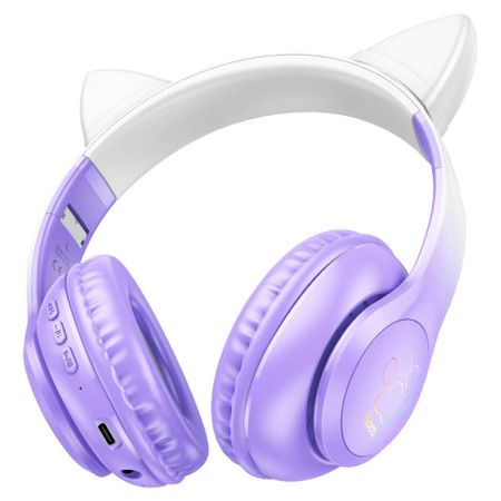 Наушники беспроводные Hoco W42 Cat Ears , Purple Grape Наушники беспроводные Hoco W42 Cat Ears , Purple Grape