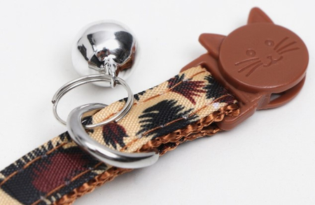 Ошейник кошачий с пряжкой в форме кошки, 26*1 см, бежевый Ошейник кошачий с пряжкой в форме кошки, 26*1 см, бежевый