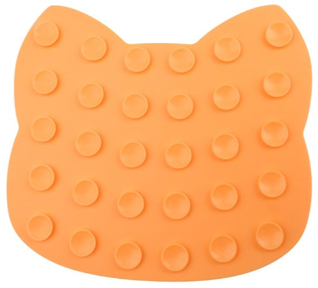 Коврик лизательный для животных силиконовый Triol, 180*165*8 мм, «Кот», оранжевый Коврик лизательный для животных силиконовый Triol, 180*165*8 мм, «Кот», оранжевый